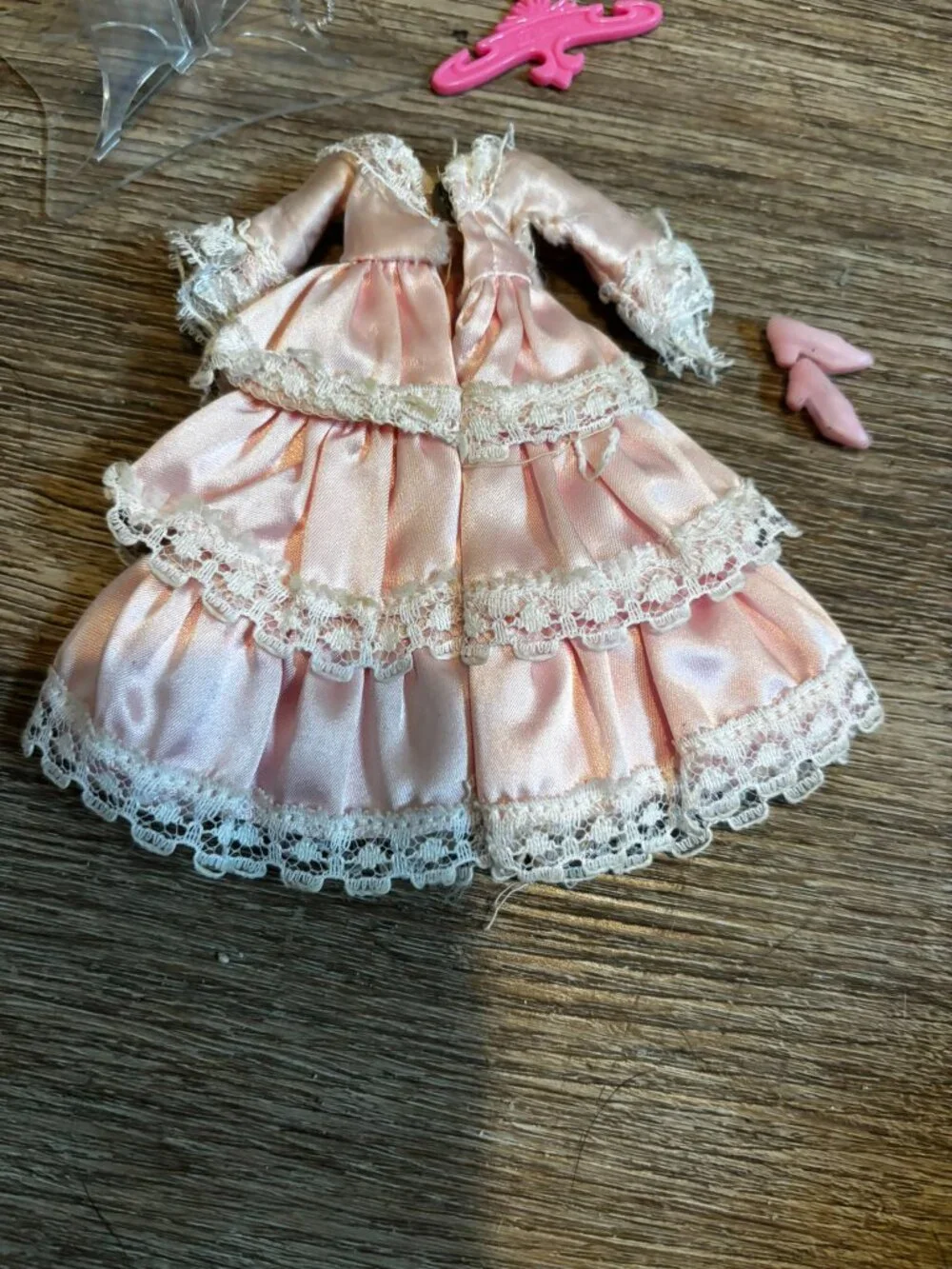 Topper Dawn doll clothes Cindi Joy 1226 pink dress w/lace